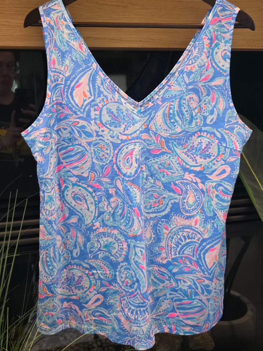 EUC Gigi Tank in Zanzibar Blue Fish Kiss 🌴🐚 Size Medium